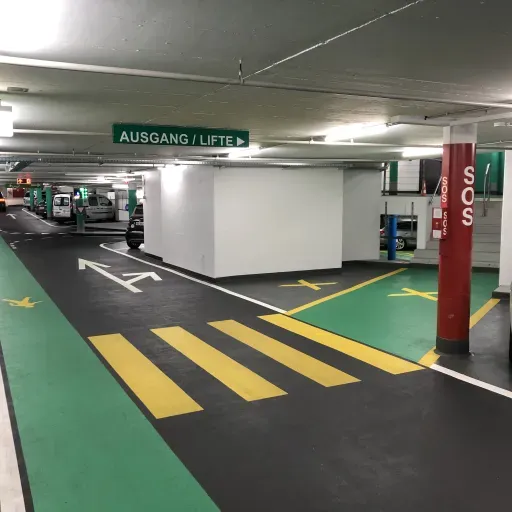 Hôpital de l'Île, Berne - Mesures de protection contre l'incendie dans le parking